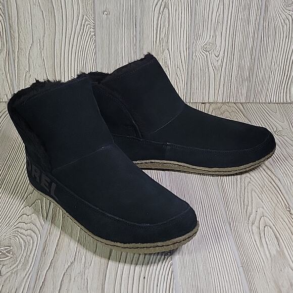 Sorel Nakiska Black Suede Ankle Bootie Womens Size 10 NEW - Picture 2 of 13